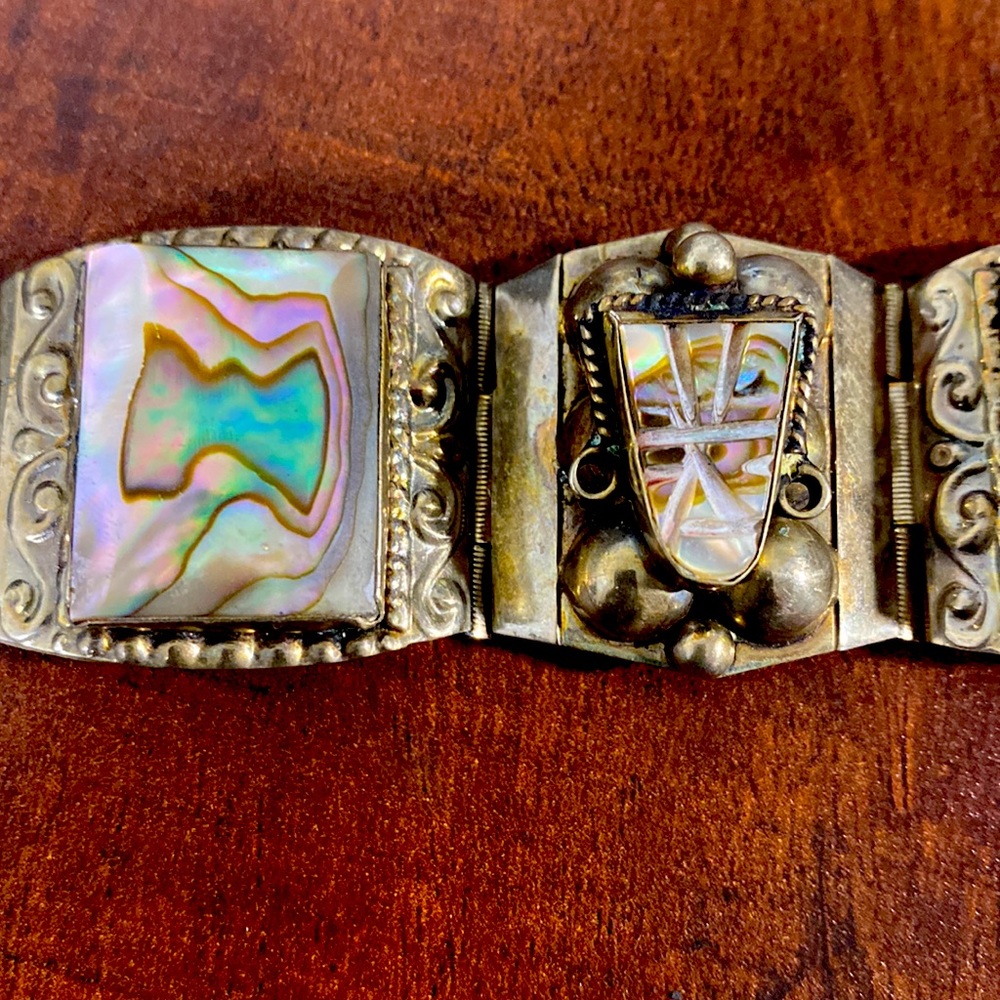 Aztec silver bracelet - Picture 2 of 6